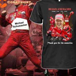 Michael Schumacher Signatures Thank You For The Memories T-Shirt Design