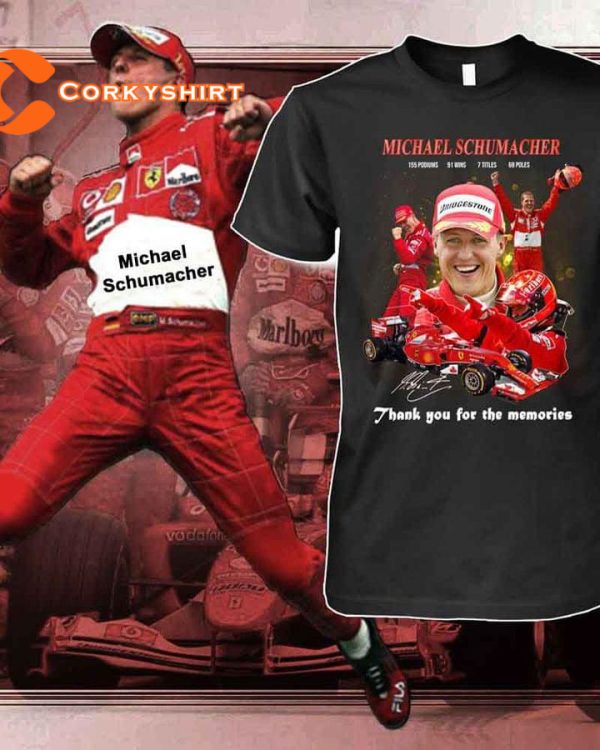 Michael Schumacher Signatures Thank You For The Memories T-Shirt Design