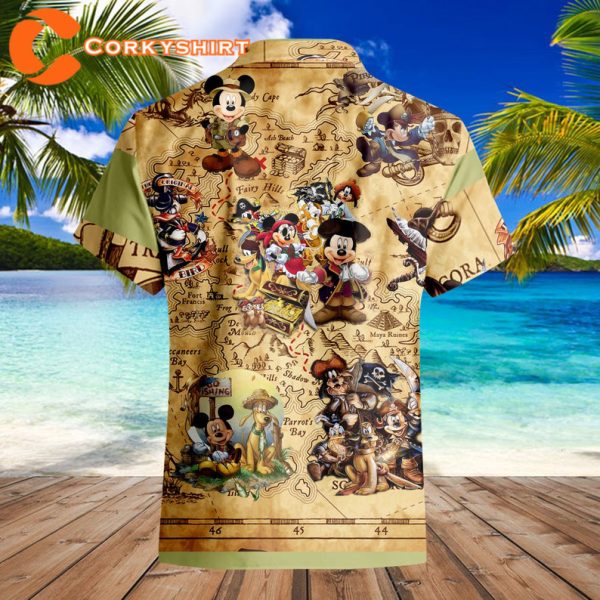 Mickey Treasure Hunting Disney Summer Beach Trip Hawaiian T-Shirt