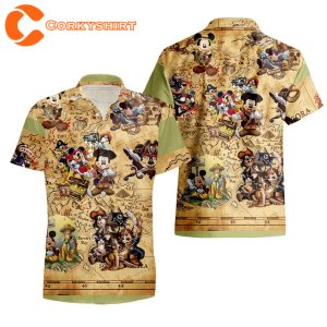 Mickey Treasure Hunting Disney Summer Beach Trip Hawaiian T-Shirt