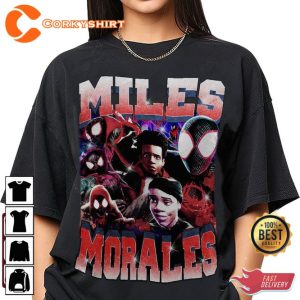 Miles Morales 90s Vintage Inspired Spider Man Tee Shirt