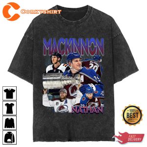Nathan Mackinnon Vintage Washed Shirt Hockey Homage Graphic 1
