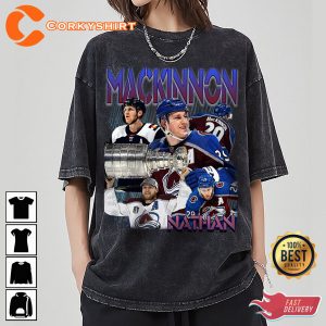 Nathan Mackinnon Vintage Washed Shirt Hockey Homage Graphic