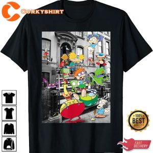 Nickelodeon Classic Nicktoons Hanging On Stoop Unisex T-Shirt