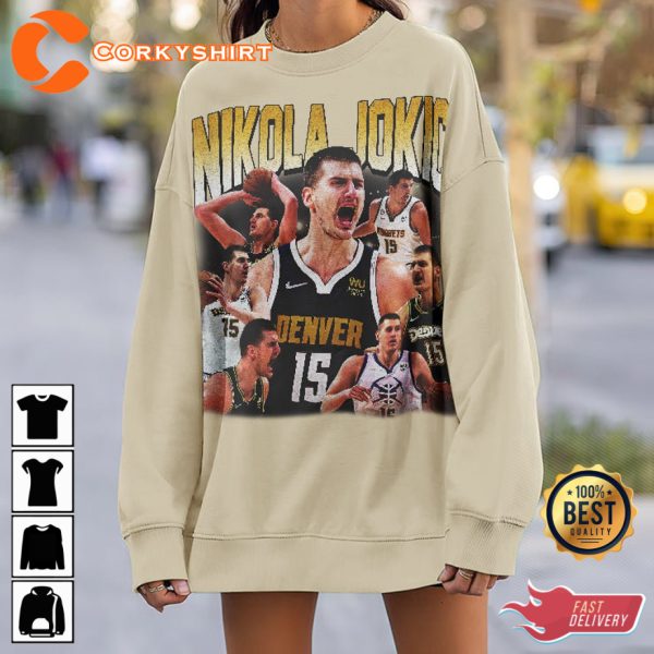 Nikola Jokic Nuggets NBA 90s Vintage Unisex T-shirt