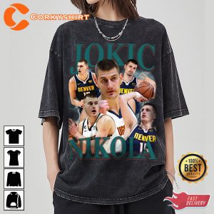 LSVDesignsCo Nikola Jokic Shirt Vintage Unisex T-Shirt, 90s Bootleg Style, Denver Retro T-Shirt, Oversized Graphic Tee, Birthday Gifts for Him and Her