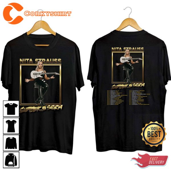 Nita Strauss Tour 2023 Summer Storm Tour Rock Fan T-shirt