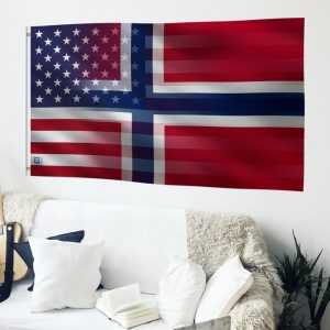 Norwegian And American Hybrid Flag