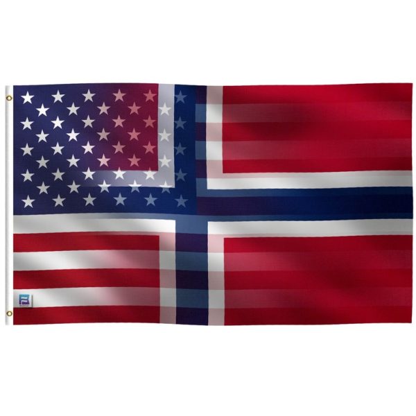 Norwegian And American Hybrid Flag