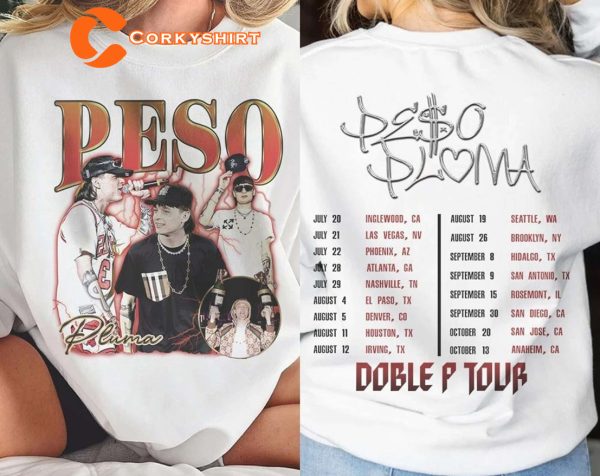 Peso Pluma Tour 2023 Doble P Concert 2 Sides T-shirt