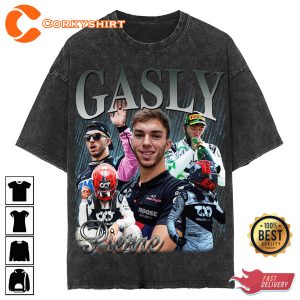 Pierre Gasly Washed T-shirt Formula Racing F1 Homage Graphic 1