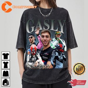 Pierre Gasly Washed T-shirt Formula Racing F1 Homage Graphic