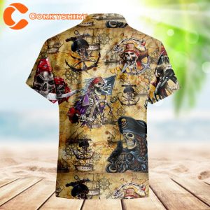 Pirates Skull Hawaii Skeleton Dead Mans Amazing Pirate Aloha Shirt
