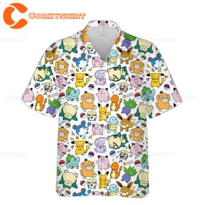 Pokemon Hawaiian Summe Pokemon Shirt Button Up Shirt