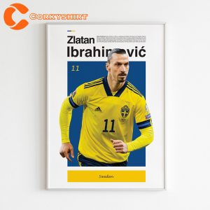 Poster Art Zlatan Ibrahimovic Picture Sweden Soccer Wall Art Poster