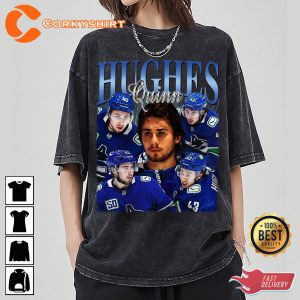 Quinn Hughes Vintage Washed Shirt Hockey Homage Graphic