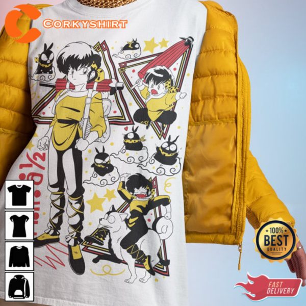 Ranma Saotome Genma Panda Manga T-Shirt