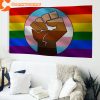 Resist Fist Rainbow Pride Flag