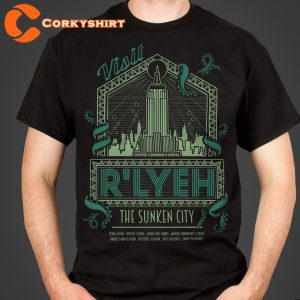 Rlyeh The Sunken City HP Lovecrafts Call of Cthulhu Gift For T-Shirt