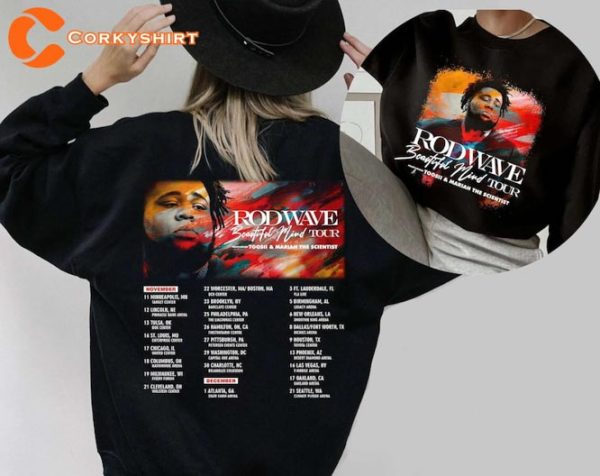 Rod Wave Tour Beautiful Mind Rapper Tour T-Shirt