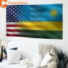 Rwandan And American Hybrid Flag