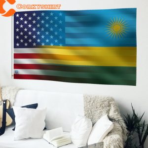 Rwandan And American Hybrid Flag