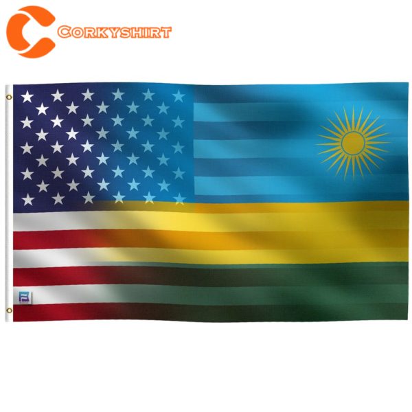 Rwandan And American Hybrid Flag