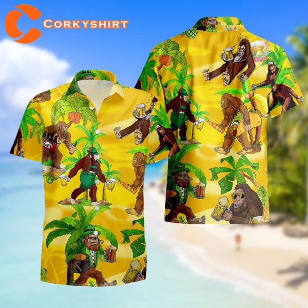 Sasquatch Bigfoot Fishing Sasquatch Yeti Lovely Summer Vibe Hawaiian Shirt