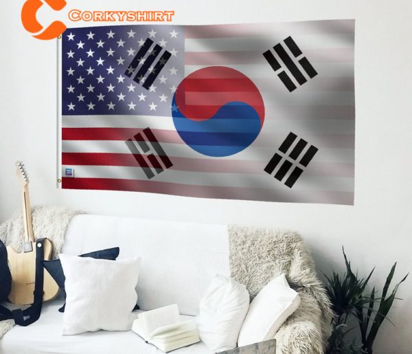 South Korean And American Hybrid Flag