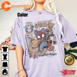 Spider-Man Funny Ameowing Spider-Cat Across the Spider-Verse T-Shirt Design