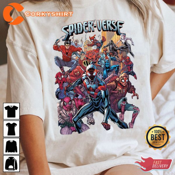 Spider-Man Spider-Verse Every Spidey In The Multiverse T-Shirt For Fans