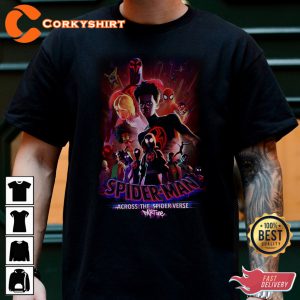 Spider-man Across The Spider-verse Movie 2023 Miles Morales T-shirt