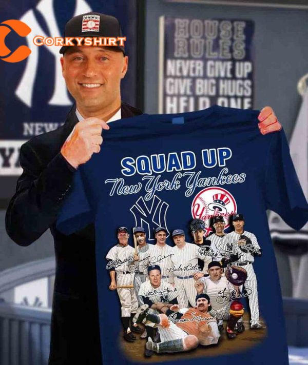 Squad Up New York Yankees Signatures Designed T-Shirt For Fans