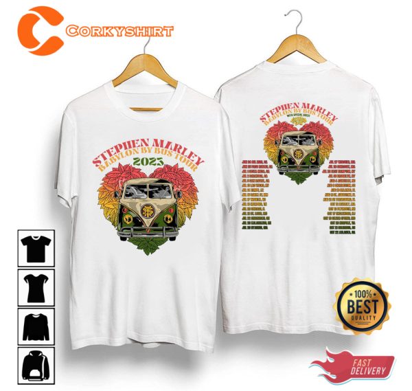 Stephen Marley Summer Tour 2023 Babylon By Bus Concert T-shirt