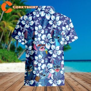 Stitch Beach Blue Monster Tropical Hot Summer Hawaiian Shirt