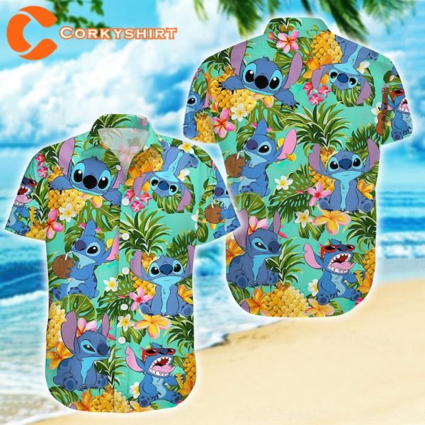 Stitch Summer Aloha Men Hawaii Shirts