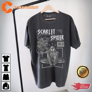 Styled Scarlet Spiderverse Comic Across The Spiderverse Designed T-Shirt