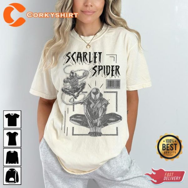 Styled Scarlet Spiderverse Comic Across The Spiderverse Designed T-Shirt