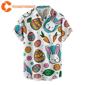 Summer Easter Bunny Travel Lover Holiday Bunnies Lover Spring Fun Aloha Shirt