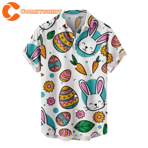 Summer Easter Bunny Travel Lover Holiday Bunnies Lover Spring Fun Aloha Shirt