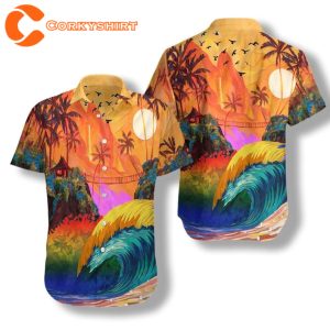 Sunset Beaches Pride Party Pride Ally LGBTQ Gift Hawaiian Shirt