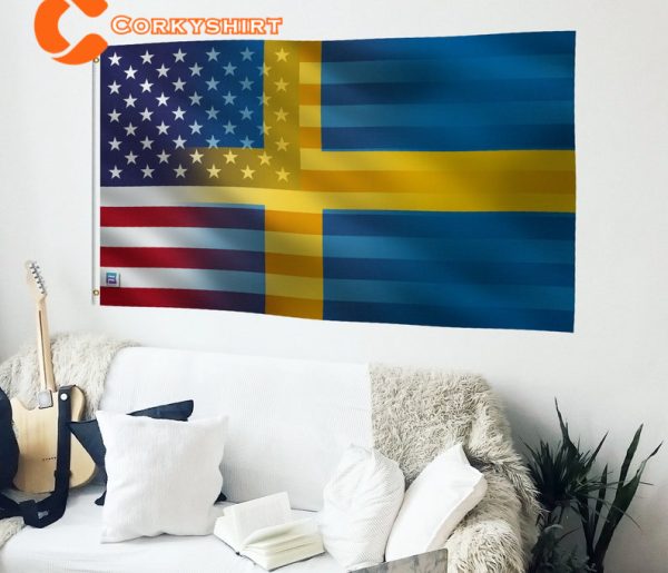 Swedish And American Hybrid Flag