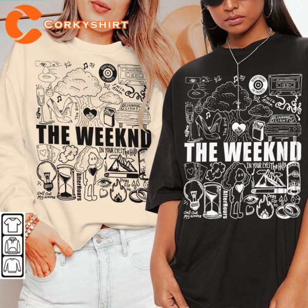 The Weeknd Tour Song Records Lyrics Unisex T-shirt