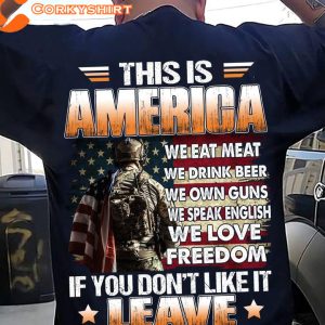 This Is America We Eat Meat We Drink Beer We Own Guns Classic T-Shirt