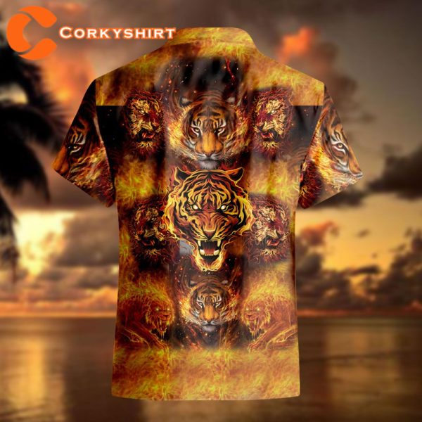 Tiger Fresh Green Tropical Tiger Hawaii Aloha Designed T-Shirt