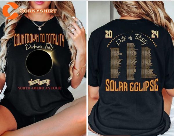 Total Solar Eclipse April 8th 2024 Rock Concert Tour T-Shirt