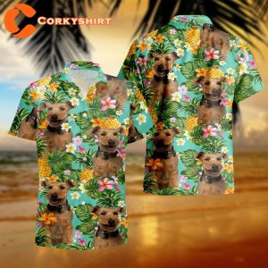 Tropical Pineapple Welsh Terrier Pineapple Lover Hawaiian Pet T-Shirt
