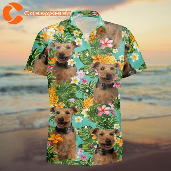 Tropical Pineapple Welsh Terrier Pineapple Lover Hawaiian Pet T-Shirt