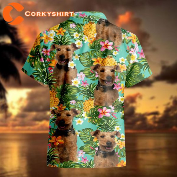 Tropical Pineapple Welsh Terrier Pineapple Lover Hawaiian Pet T-Shirt