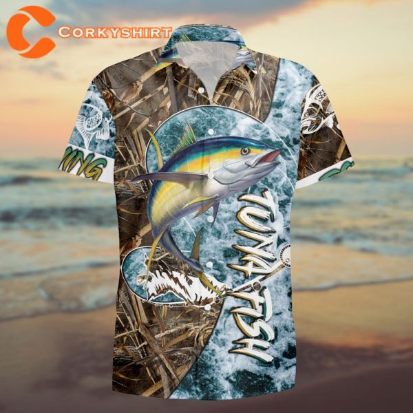 Tuna Fishing Catch and Release Gift For Dad Retirement Gift Hawaii Shirt